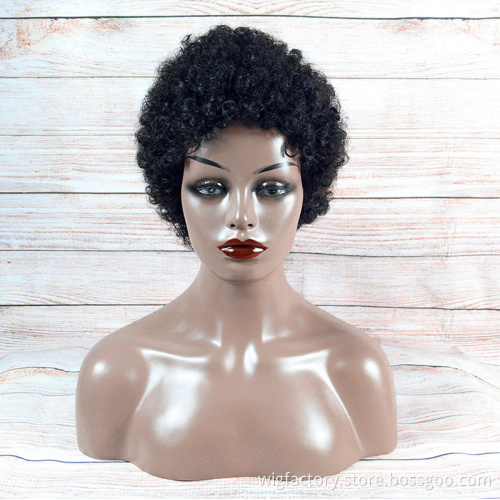 Afro curly machine sewing hair wig, cheap price machine sewing wig wholesale